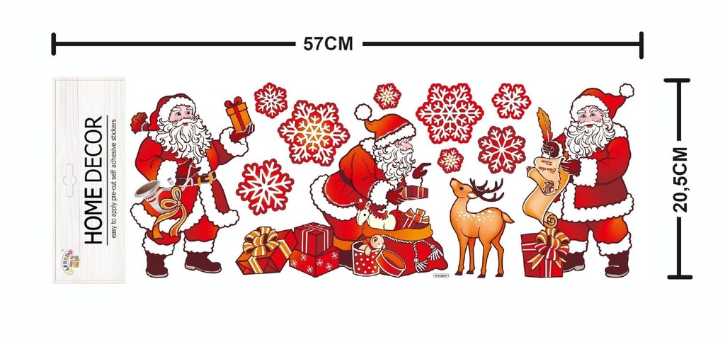 Decoración navidad "Papá Noel en trineo" 20.5x57cm - Decoraciones navideñas
