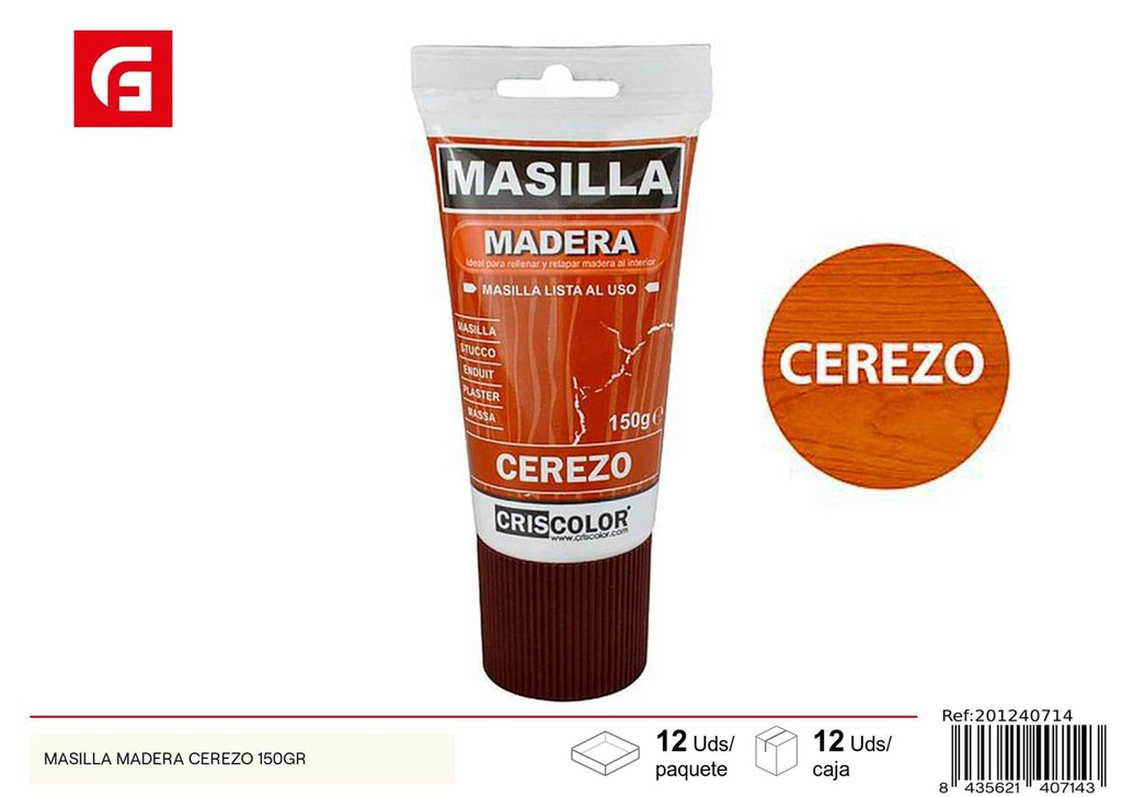 Masilla de madera cerezo 150gr - Pintura y reparación de superficies