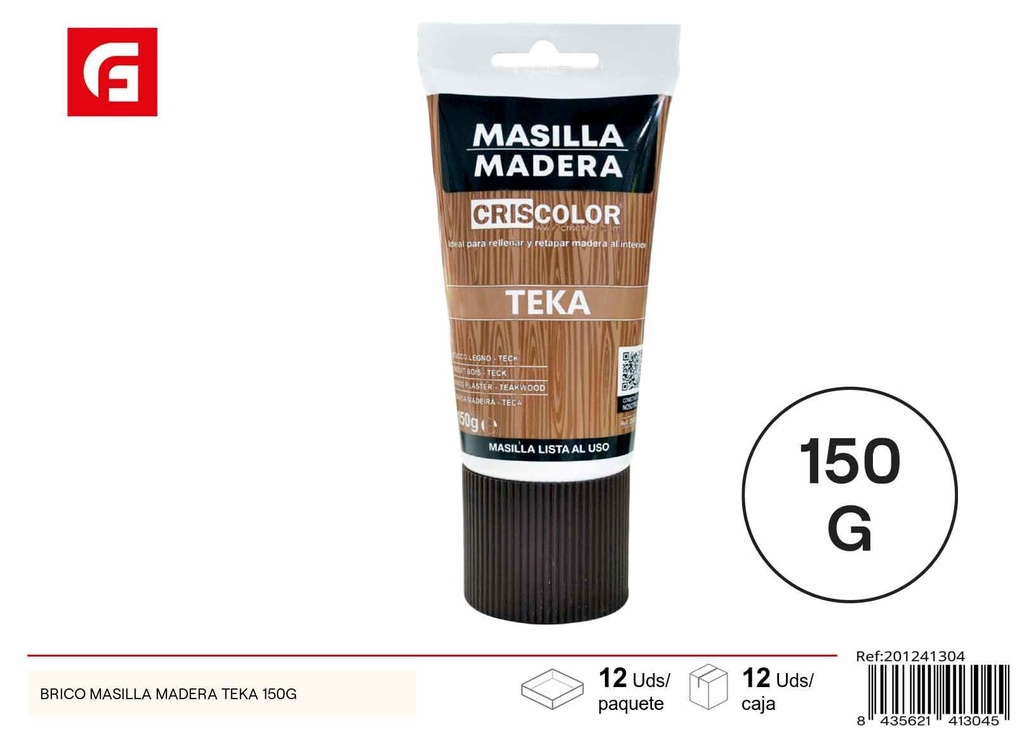 Masilla para madera teka 150g - Pintura y reparaciones
