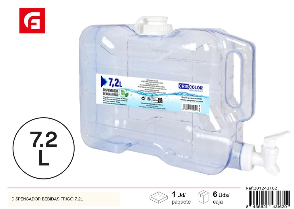Dispensador de bebidas de plástico 7.2L - Accesorios de cocina