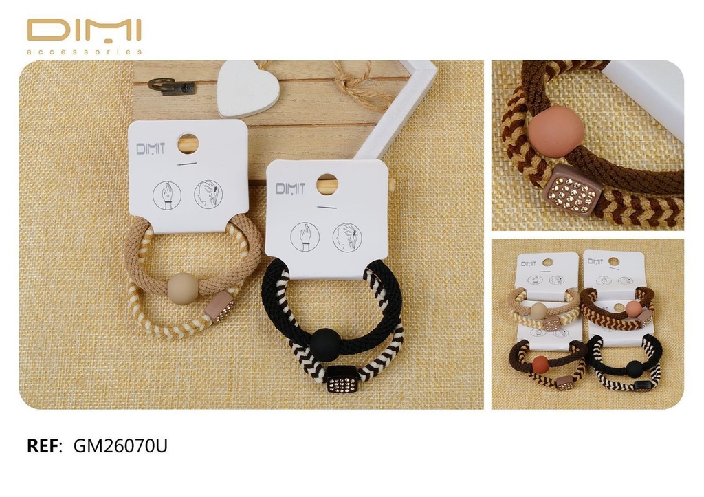 Pack de gomas para el pelo 12/u GM26070U para accesorios de cabello