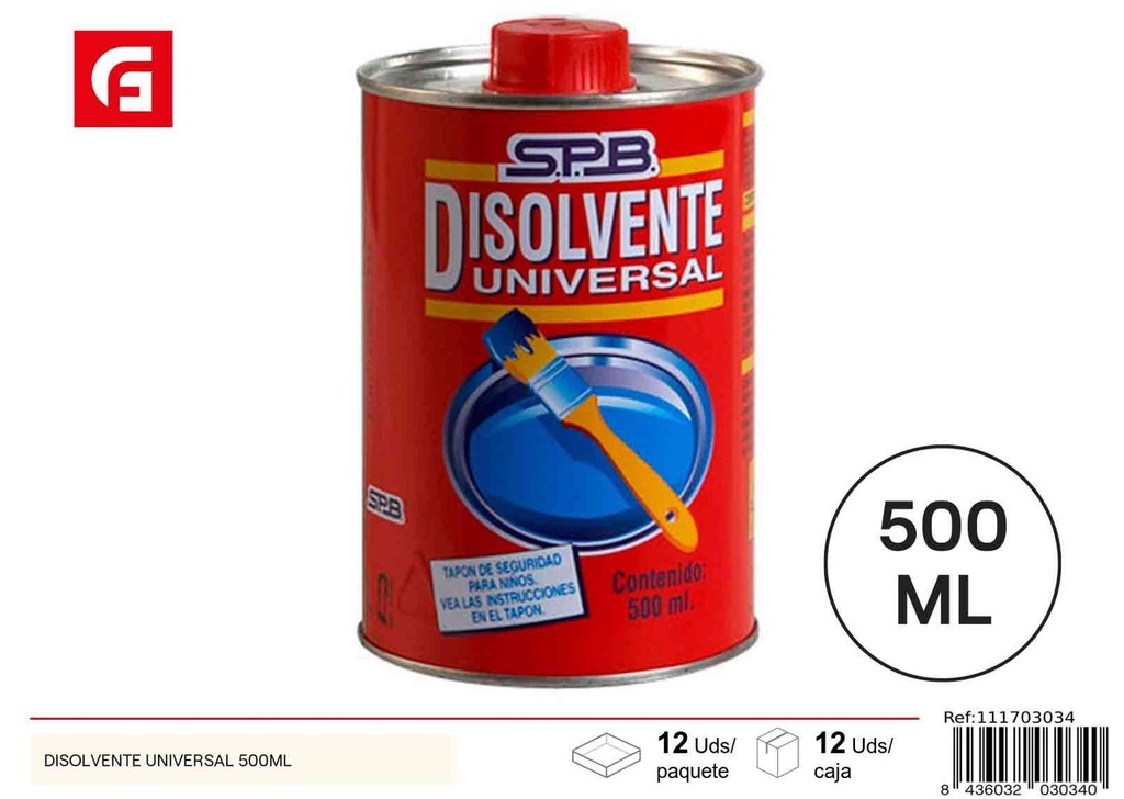 Disolvente universal 500 ml - Pintura y diluyentes