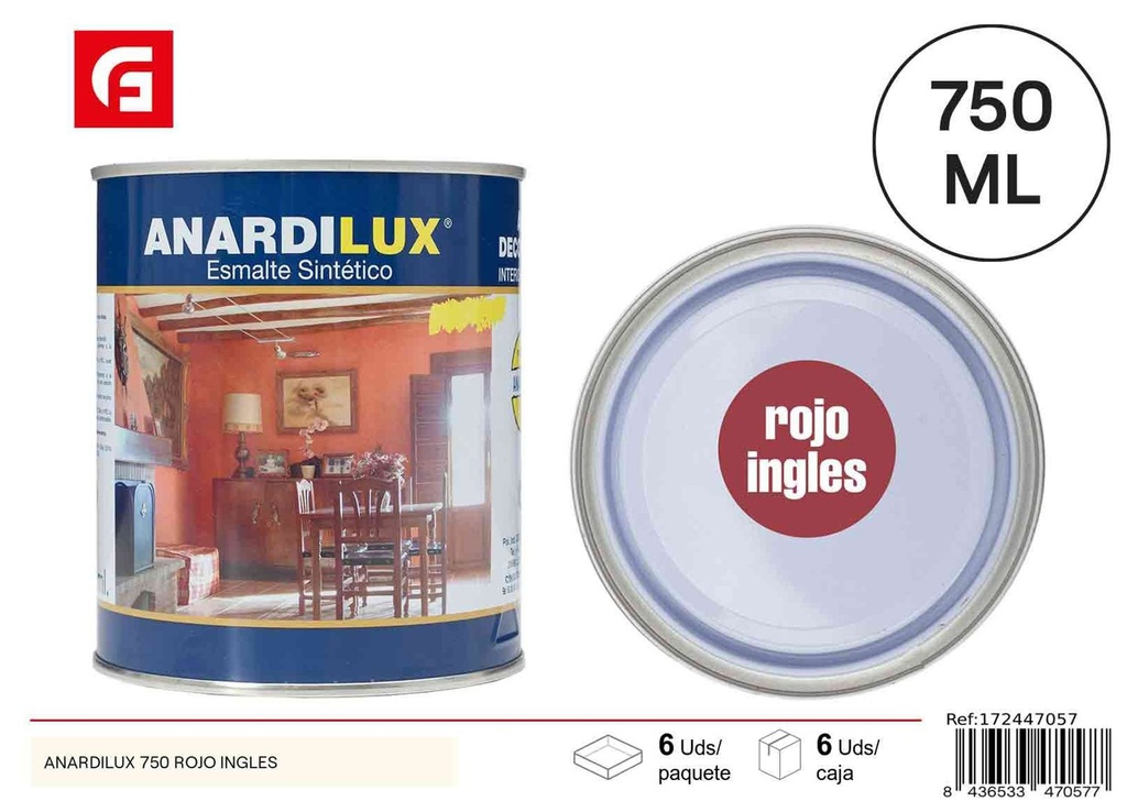Pintura Anardilux 750 rojo inglés - Pinturas acrílicas