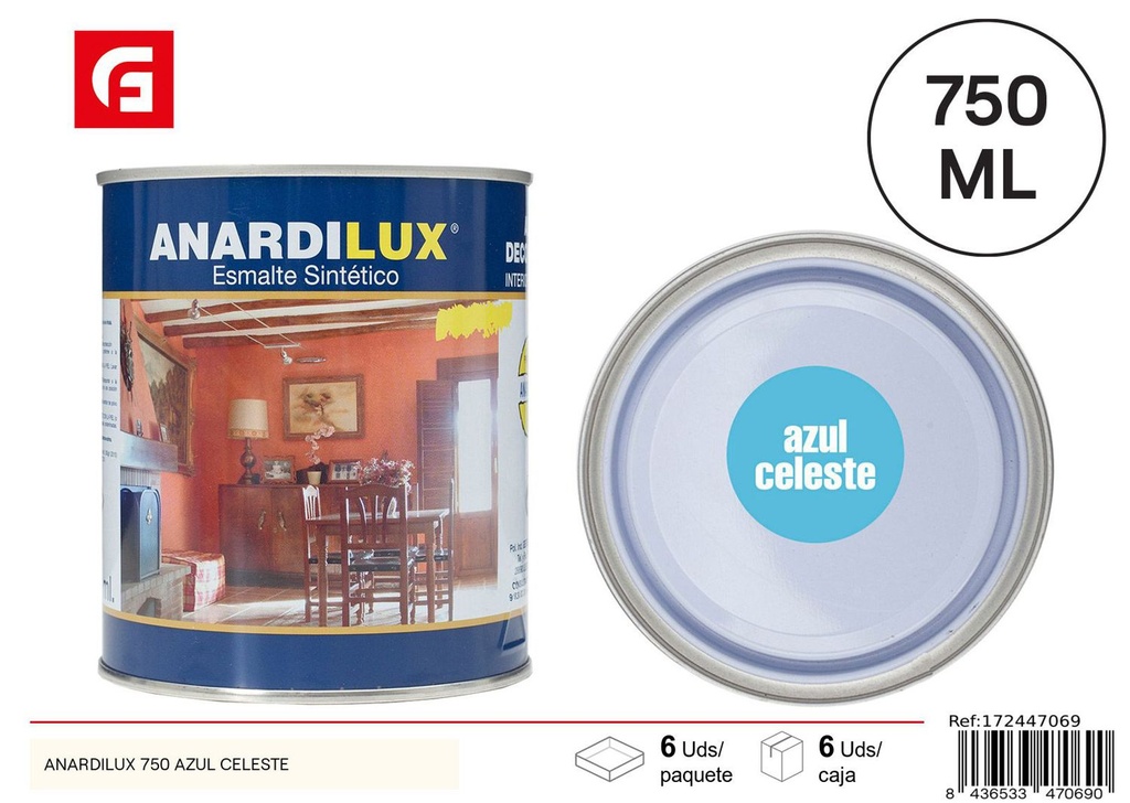 Pintura Anardilux 750 azul celeste - Pinturas acrílicas