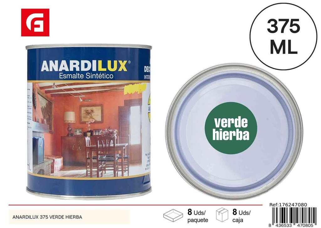 Pintura acrílica verde hierba 375ml - Pinturas de ferretería