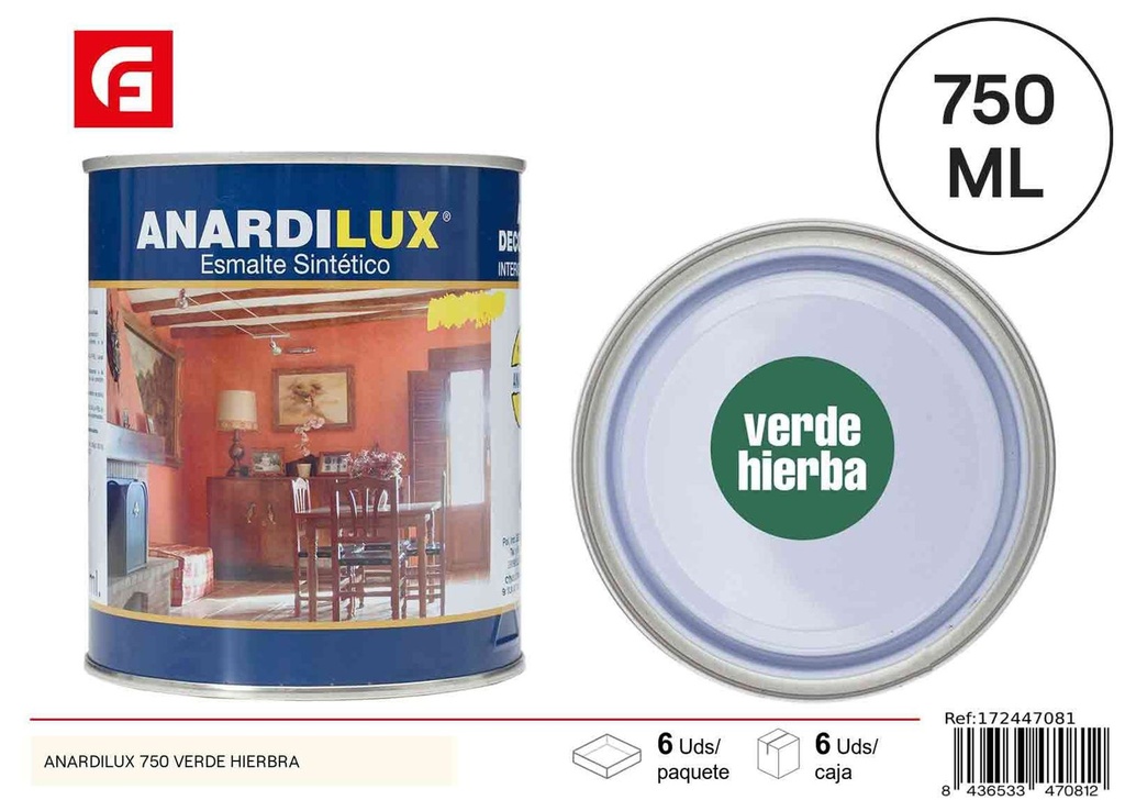 Pintura Anardilux 750 verde hierba - Pinturas acrílicas