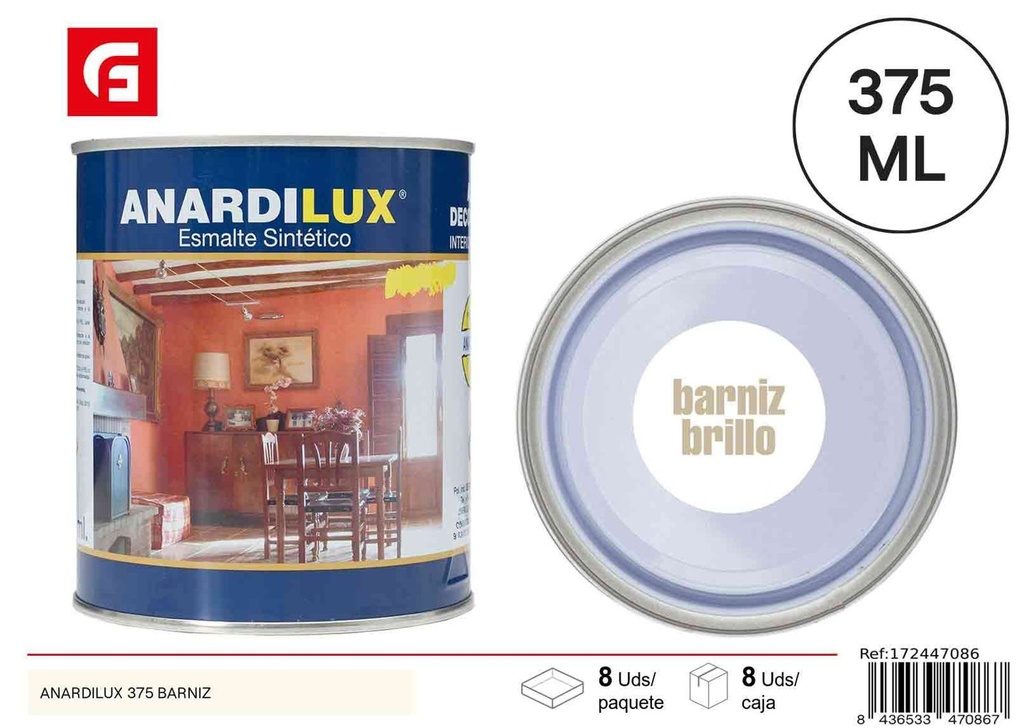 Pintura acrílica barniz 375ml - Pinturas de ferretería