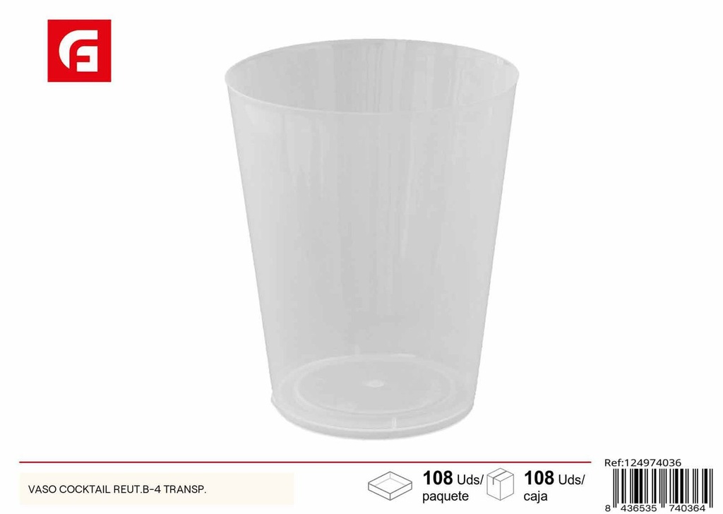 Vaso cocktail reutilizable transparente 450 cc (B-4) - Plástico desechable