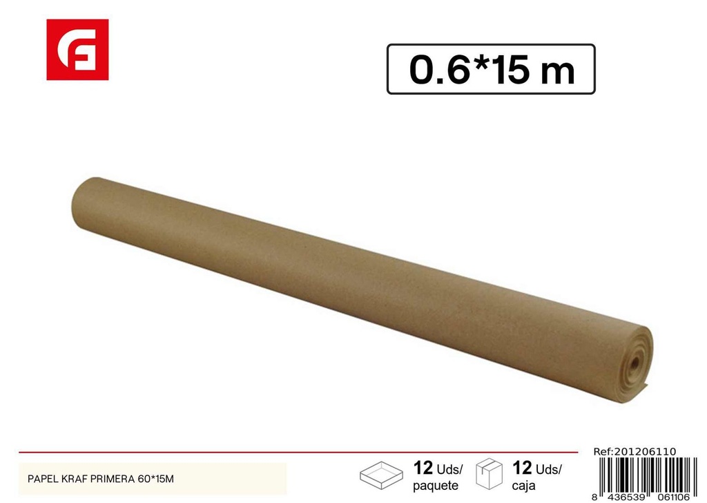 Rollo de papel kraft 0.6 x 15 m - Artículos de oficina