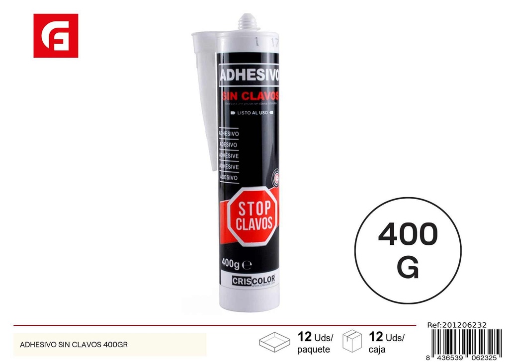 Adhesivo Criscor para construcción 400g - Materiales de construcción