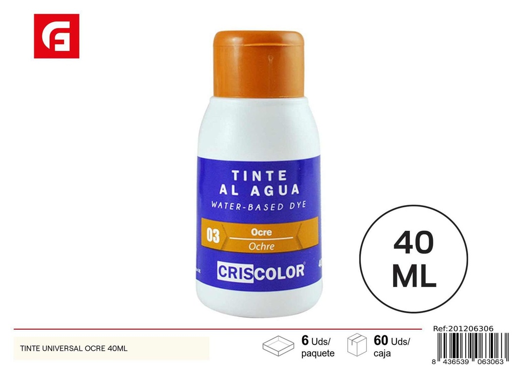 Tinte universal ocre 40ml - Pintura y tinte universal