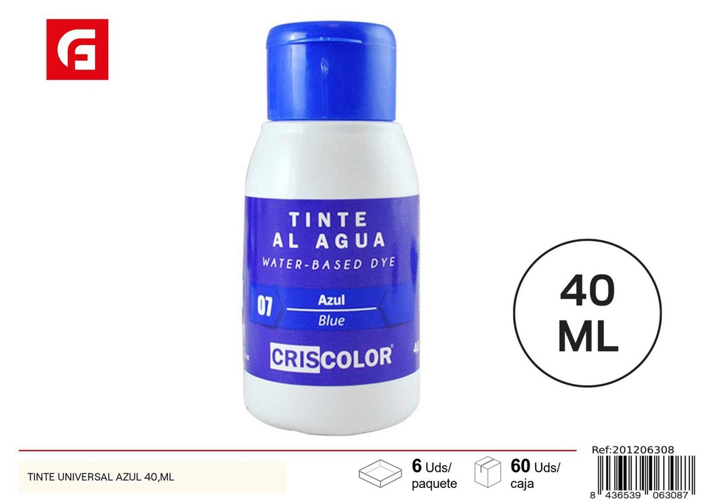 Tinte universal azul 40ml - Pintura y tinte universal