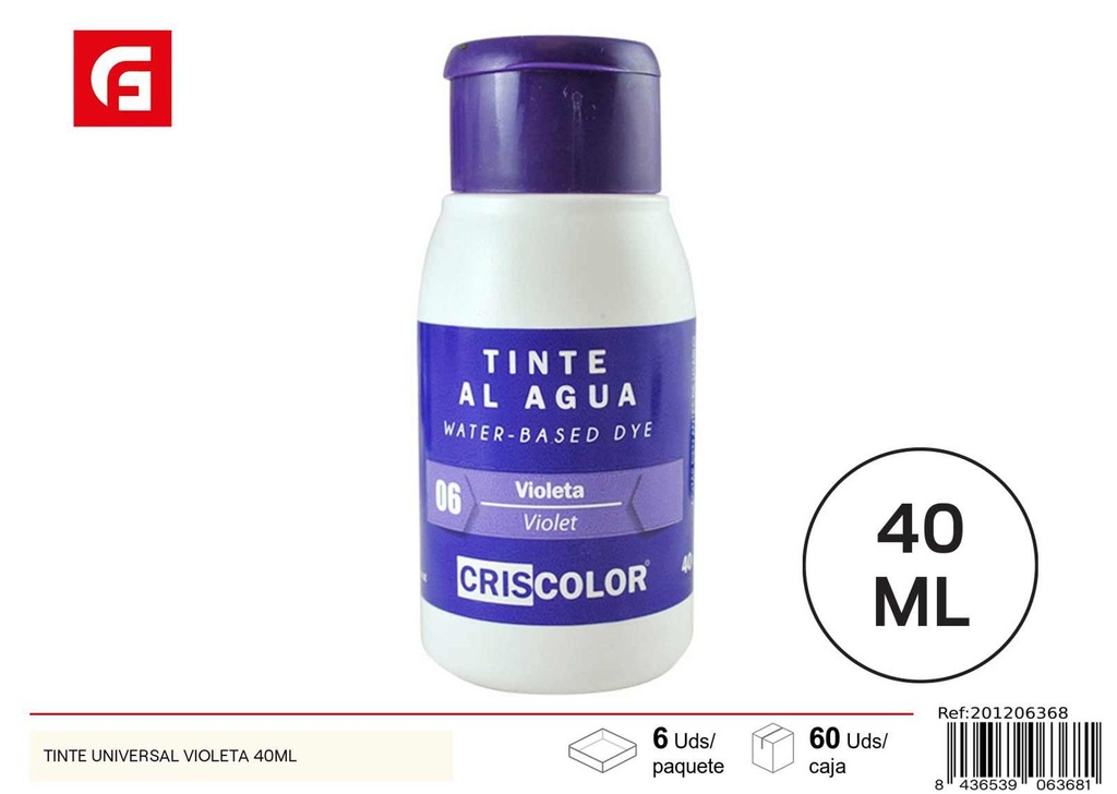Tinte universal violeta 40ml - Pintura y tinte universal