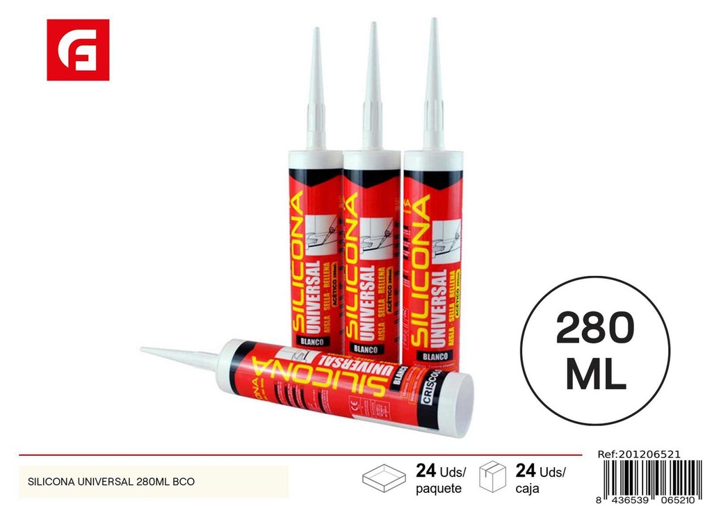 Siliconas universales 280 ml blanco - Accesorios de ferretería