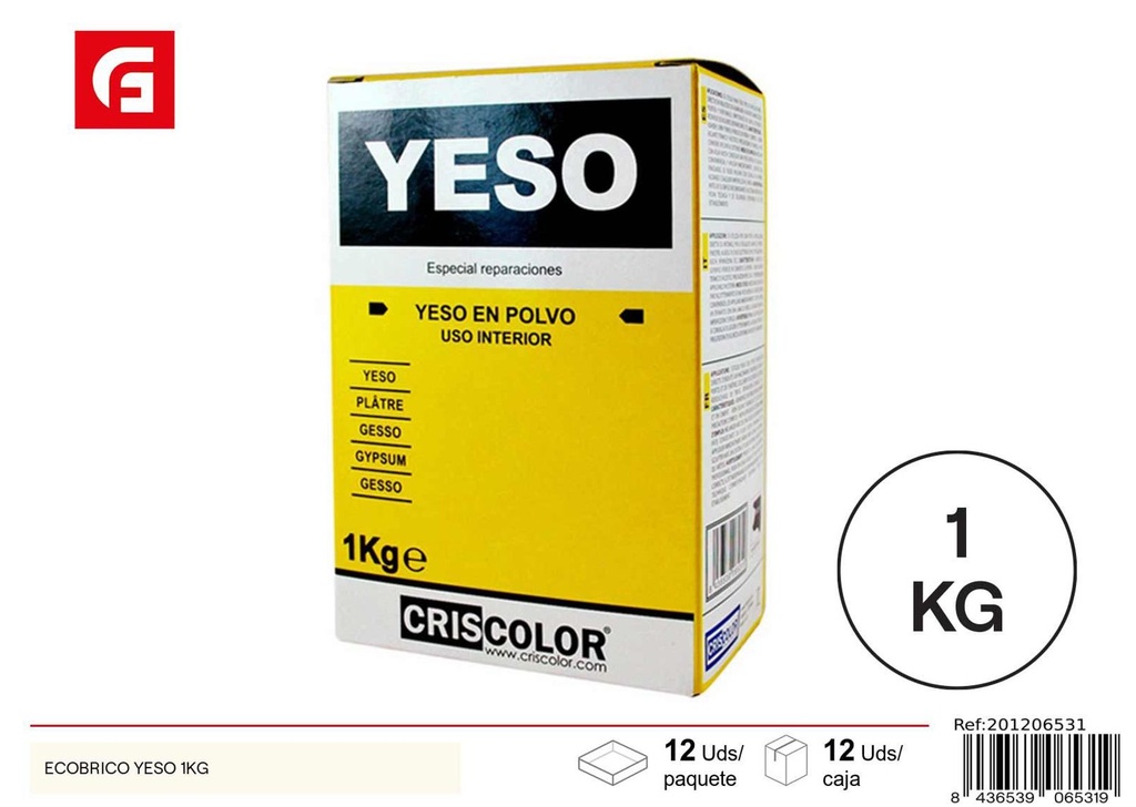 Yeso ecológico 1kg - Materiales de construcción