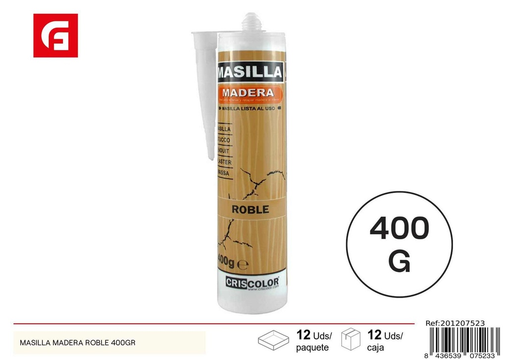 Masilla madera roble 400g - Pintura y ferretería