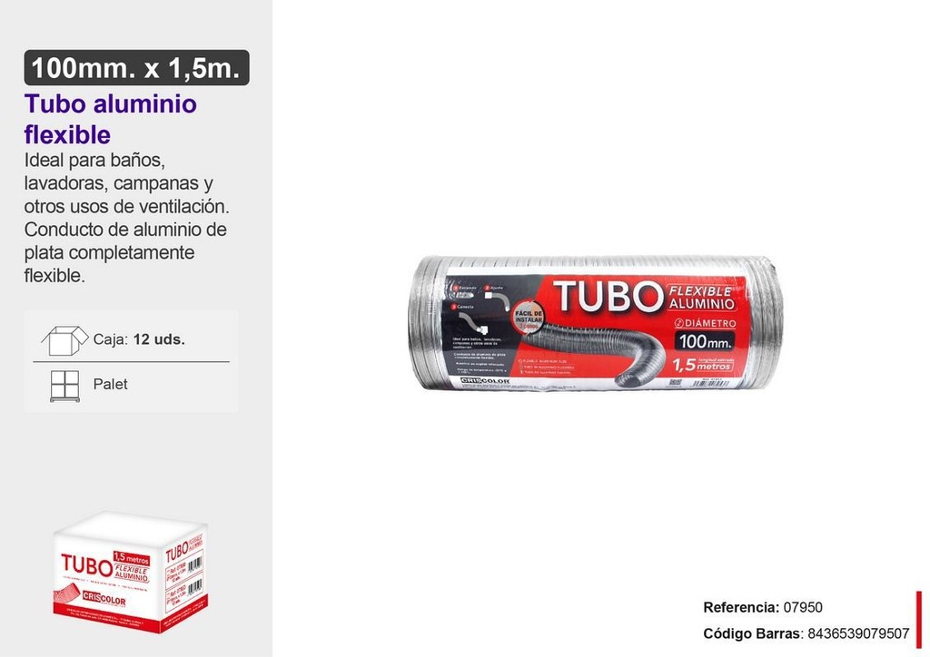Tubo aluminio 100*1.5 m - Accesorios de ferretería