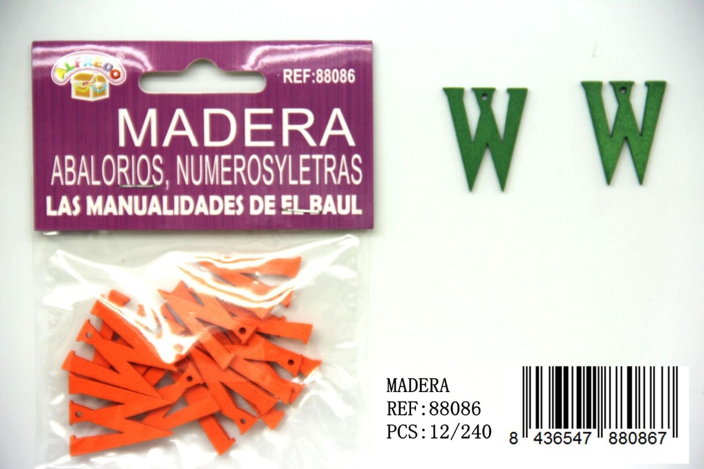 Figura de madera letra "W" 20x25 mm - Manualidades