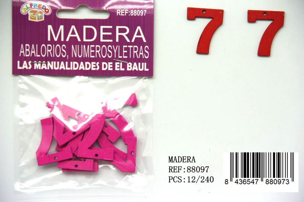 Figura de madera número "7" 20x25 mm - Manualidades