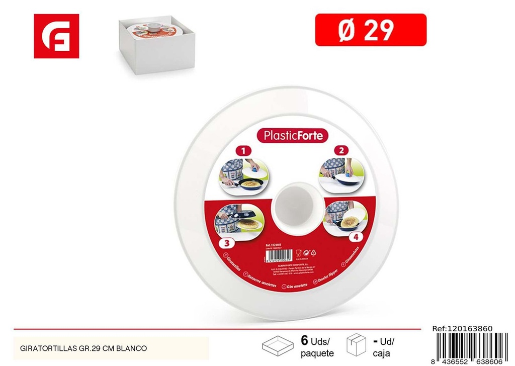 Tapa de plástico para tortillas 29 cm blanco - Accesorios de cocina y plásticos