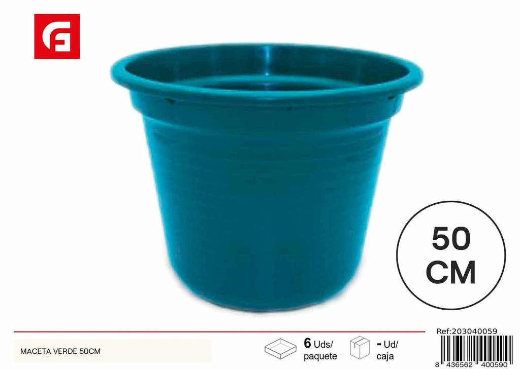 Maceta verde 50 cm - Artículos de jardinería