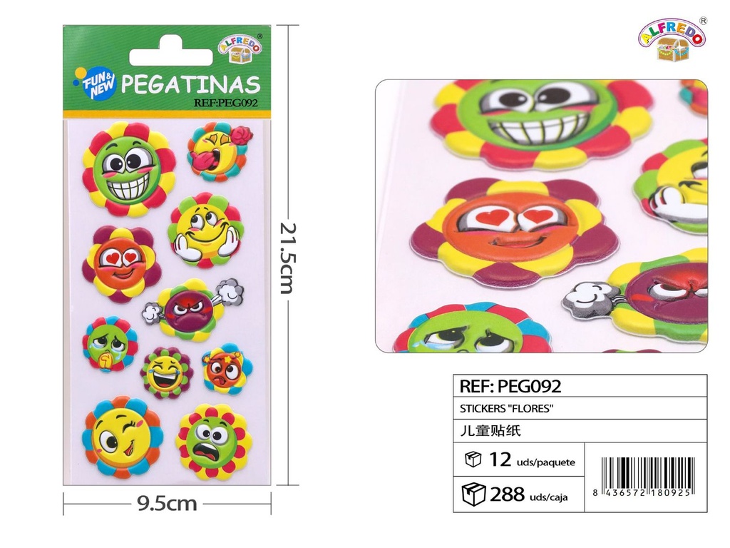 Pegatinas "Flores" 9.5 x 21.5 cm - Decoración