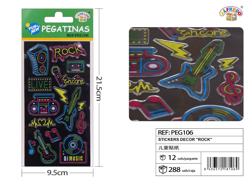 Pegatinas decorativas "Rock" 10 x 19 cm - Decoración