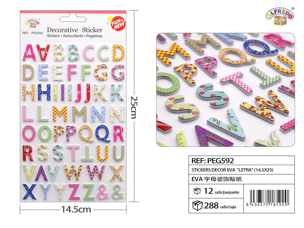 Stickers decorativos EVA "Letra" 14,5X25CM - Pegatinas