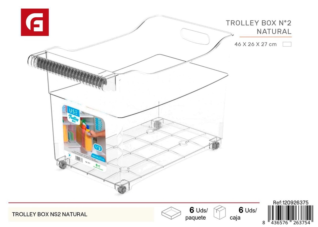 Caja trolley NS2 natural - Accesorios de hogar