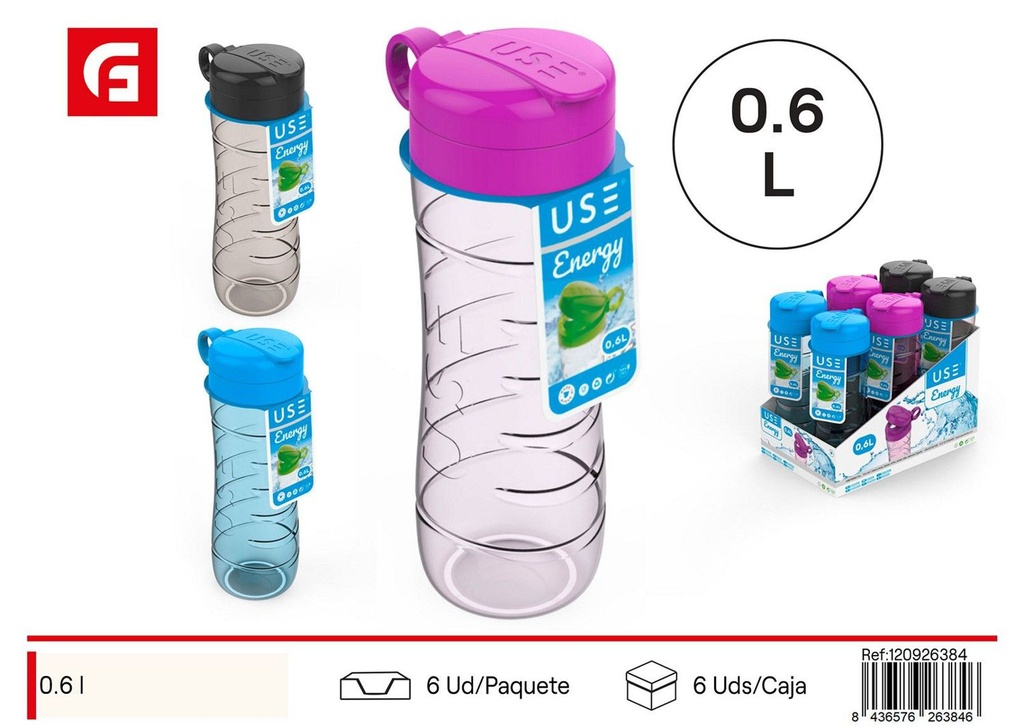 Botella de plástico 0.6L Energy surtida - Utensilios de cocina