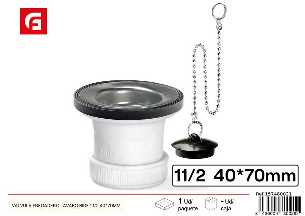 Vávula fregadero lavabo bidé 1 1/2 40*70mm - Accesorios de fontanería