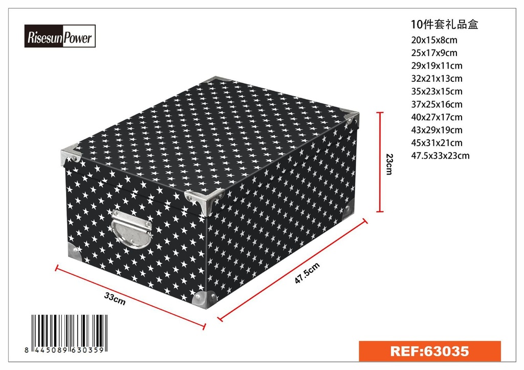 Caja de regalo 10 piezas con cierre de hierro - Artículos para regalo y almacenamiento
