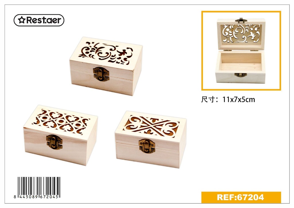 Caja de madera 11 x 7 x 5 cm - Artículos de regalo