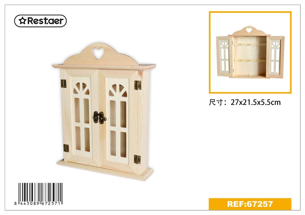 Caja de madera para llaves 21.5x5.5x27cm