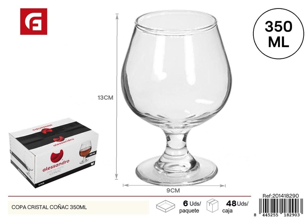 Copa de cristal coñac 350 ml - Cristalería