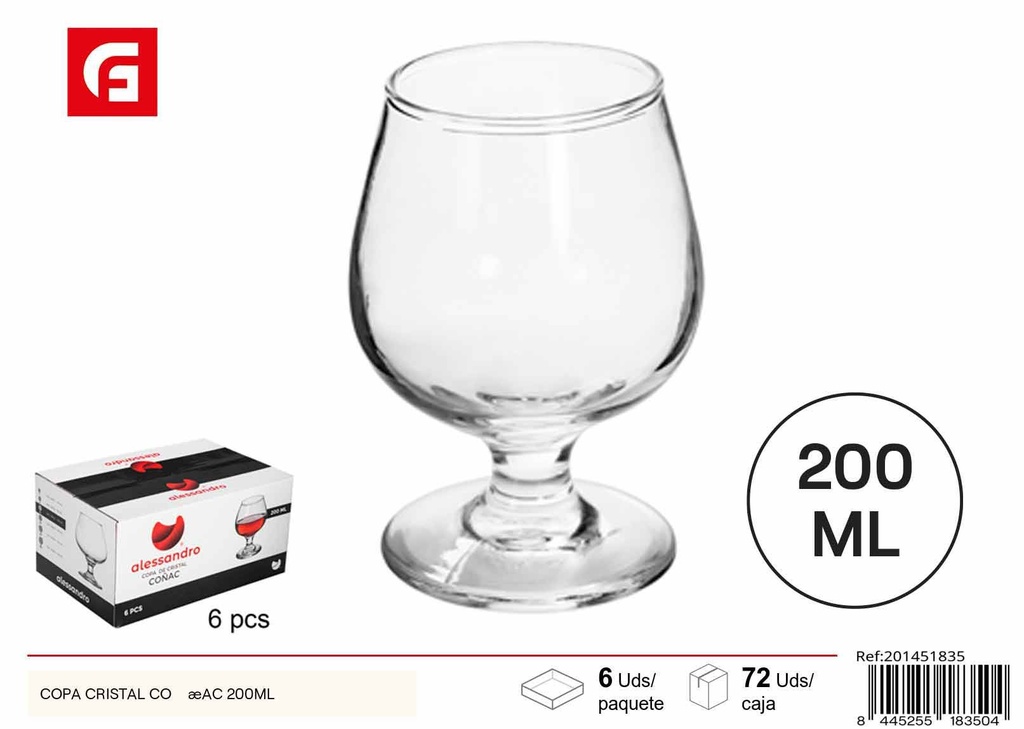 Copa de cristal de brandy 200ML - Copas de vidrio 