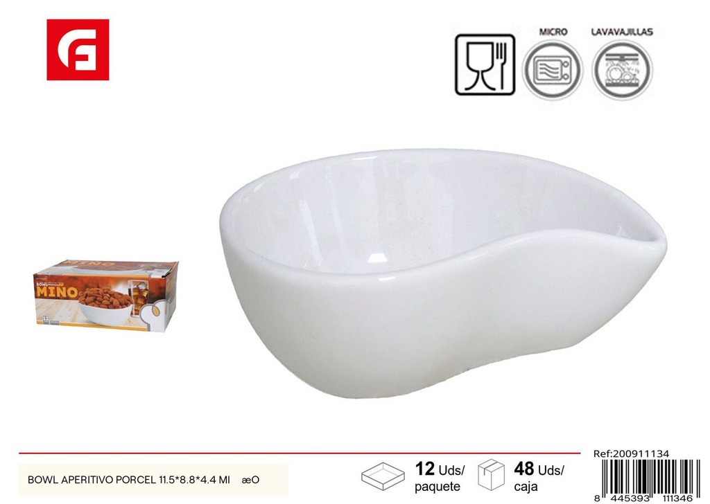 Bowl aperitivo 11.5x8.8x4.4cm - Cerámica y vidrio