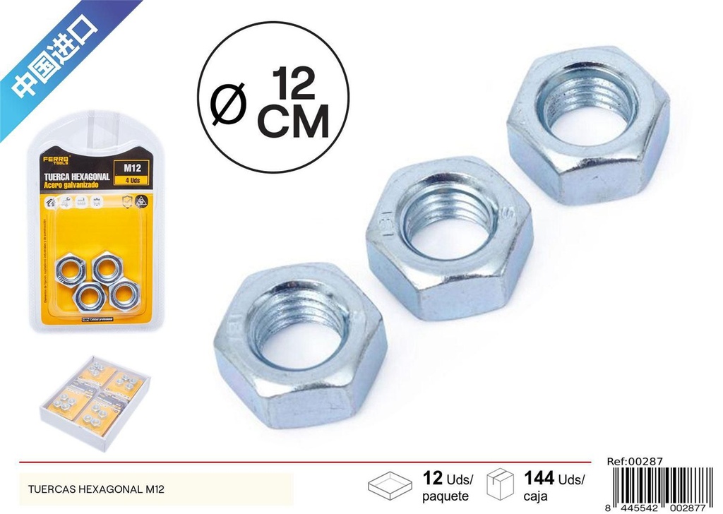 Tuerca de 12mm - Ferretería y fijaciones