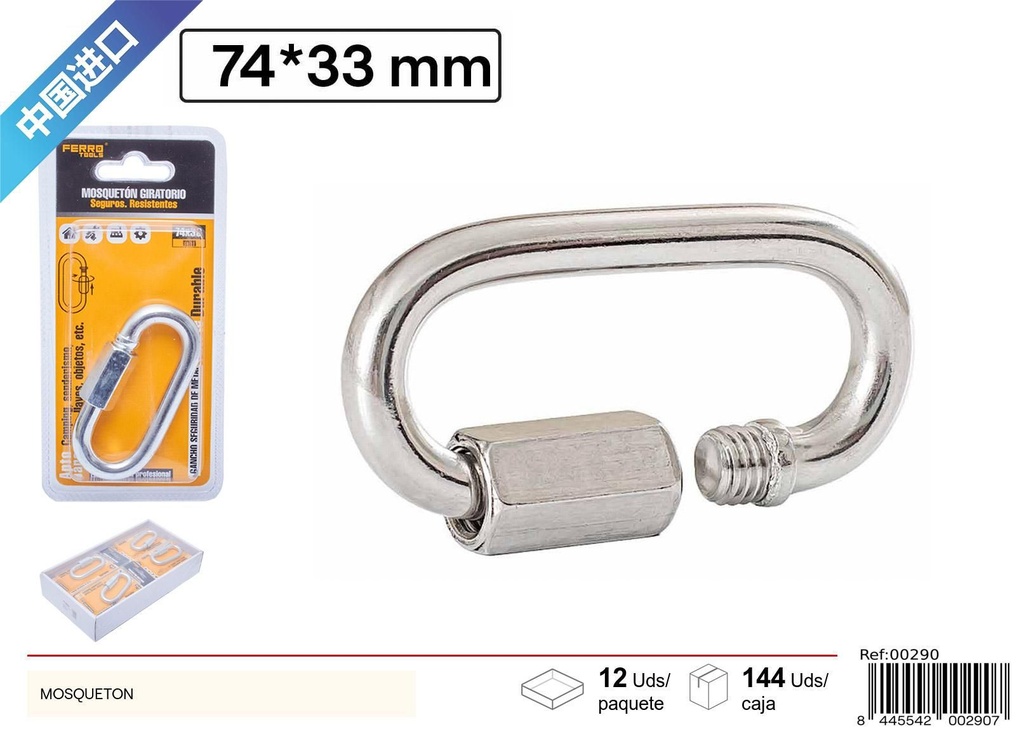 Mosquetón 8# 74x33mm - Accesorios de ferretería