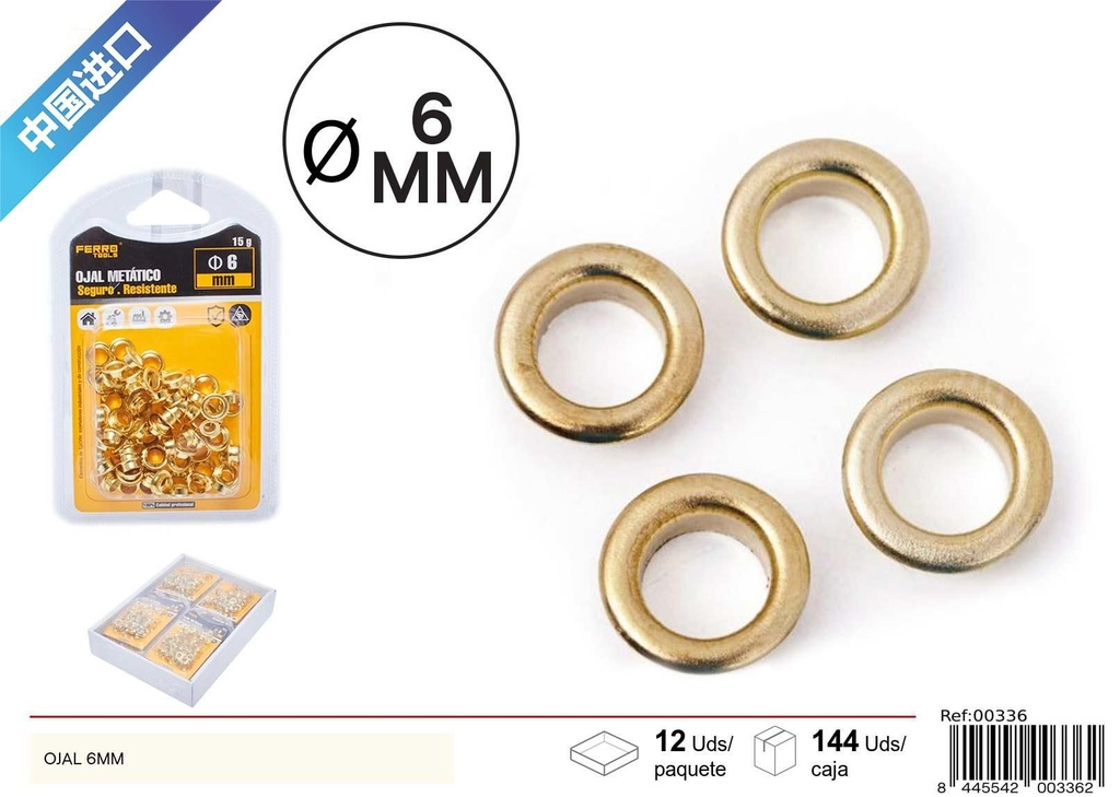 Clavos ojal de 6mm niquelados - Accesorios de ferretería y herrajes