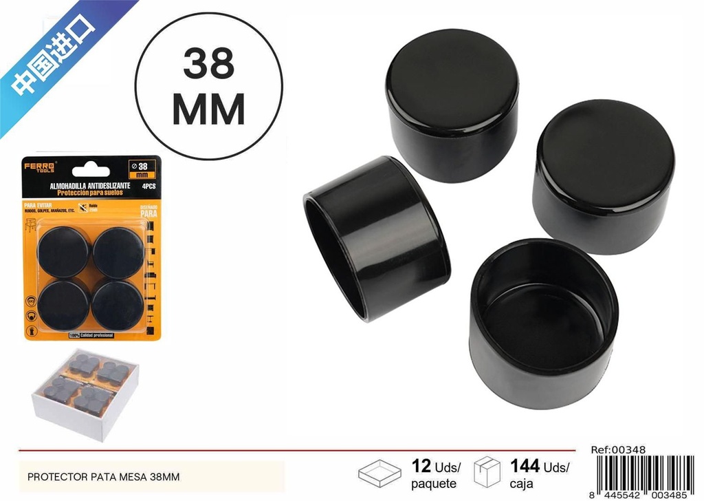 Protector para patas de mesa negro 38 mm - Ferretería