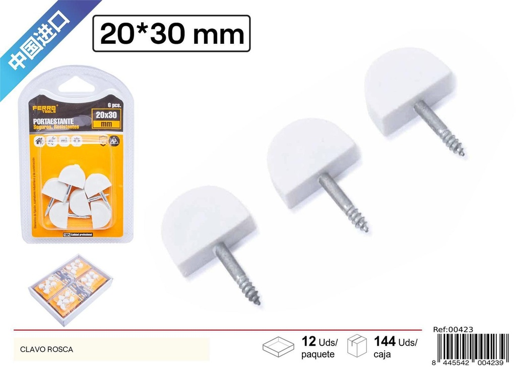 Clavo con tornillo (blanco) grande - Accesorios de muebles