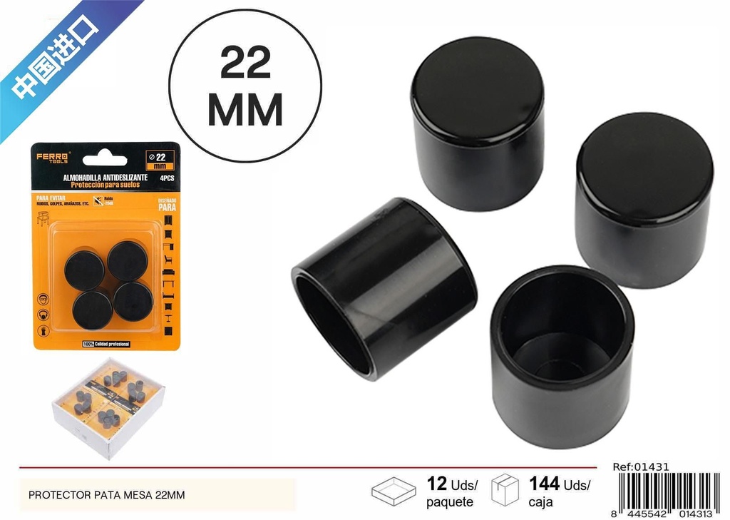 Protectores de patas de mesa 22mm 4 piezas