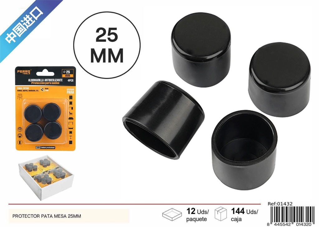 Protector para patas de mesa 25mm 4 piezas - Accesorios de hogar