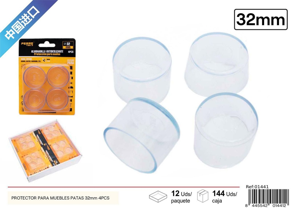 Protector de patas para muebles 32mm (4pcs) - Ferretería