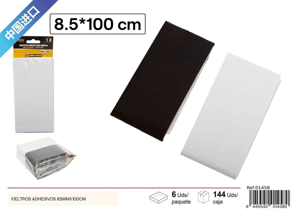 Fieltros adhesivos 85mmx100cm negro y blanco - Protectores de muebles