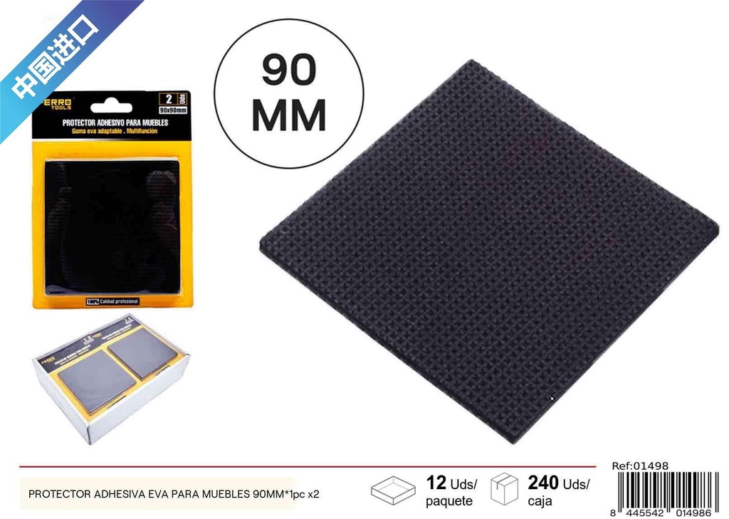 Protector adhesivo de EVA cuadrado para muebles 90MM - 1 pcs x2, material para muebles