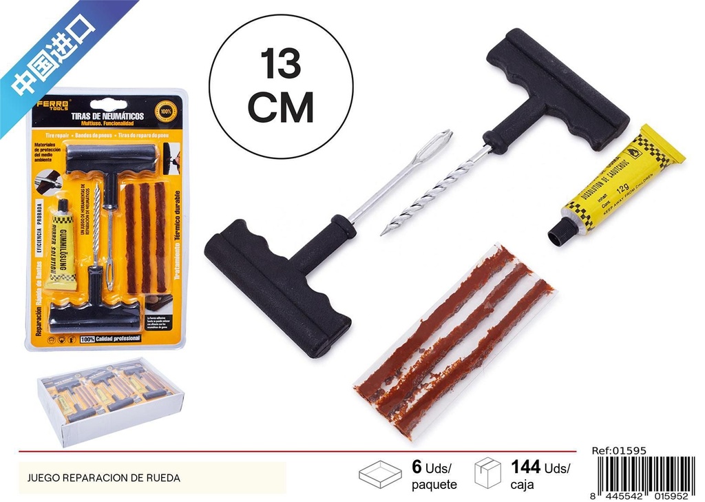 Juego de reparación de ruedas grandes, kit de reparación de neumáticos