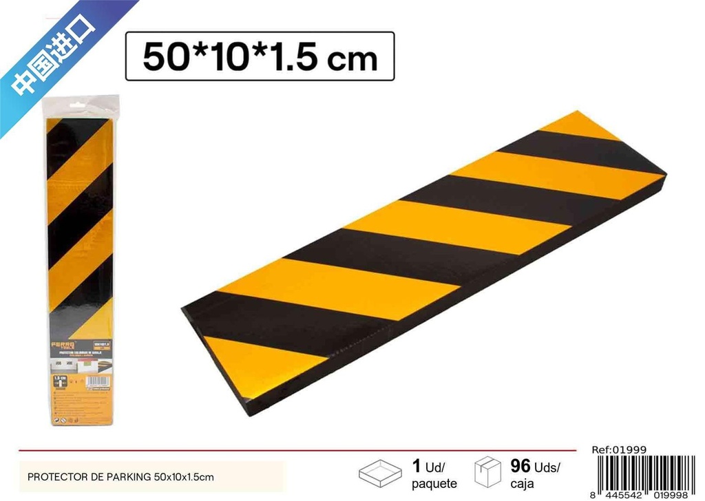 Protector de parking de espuma amarilla y negra 50x10x1.5cm - Accesorio de coche