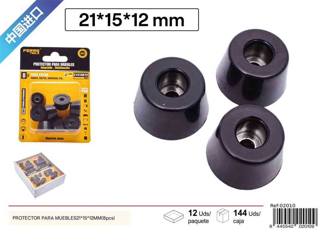 Protector para muebles 21x15x12 mm (8 piezas) - Protectores de patas